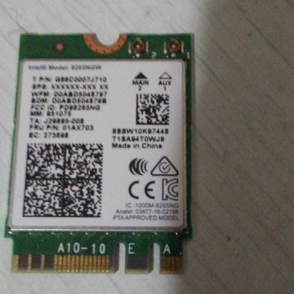 Intel Wireless AC (Model 8265ngw)